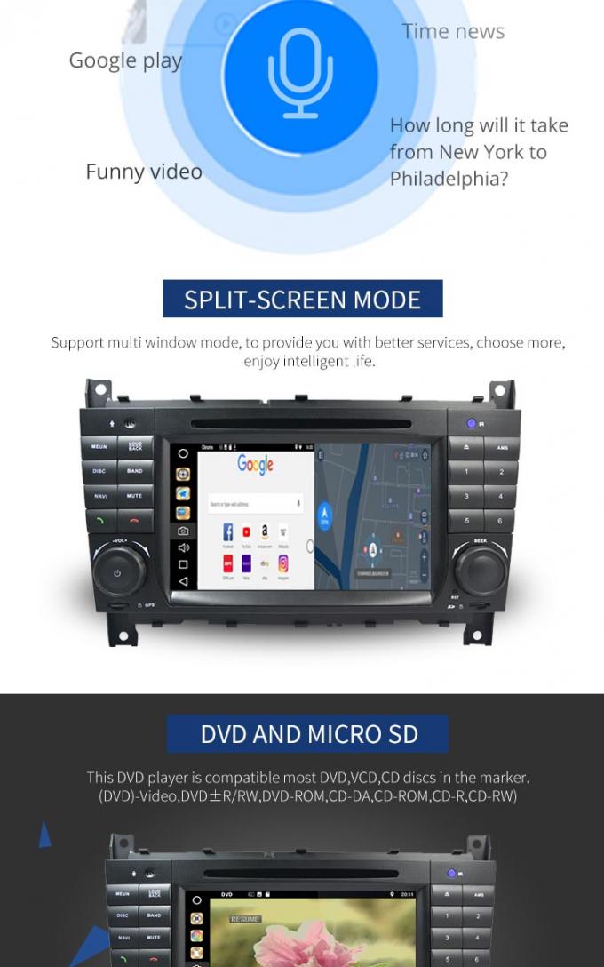 Lettore DVD a 7 pollici del benz di Mercedes del touch screen con il player multimediale