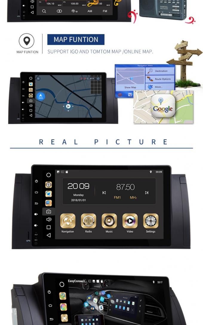 DVD 9" dell'automobile alta risoluzione del giocatore MP5 di navigazione del Bmw E39 Dvd del touch screen di HD
