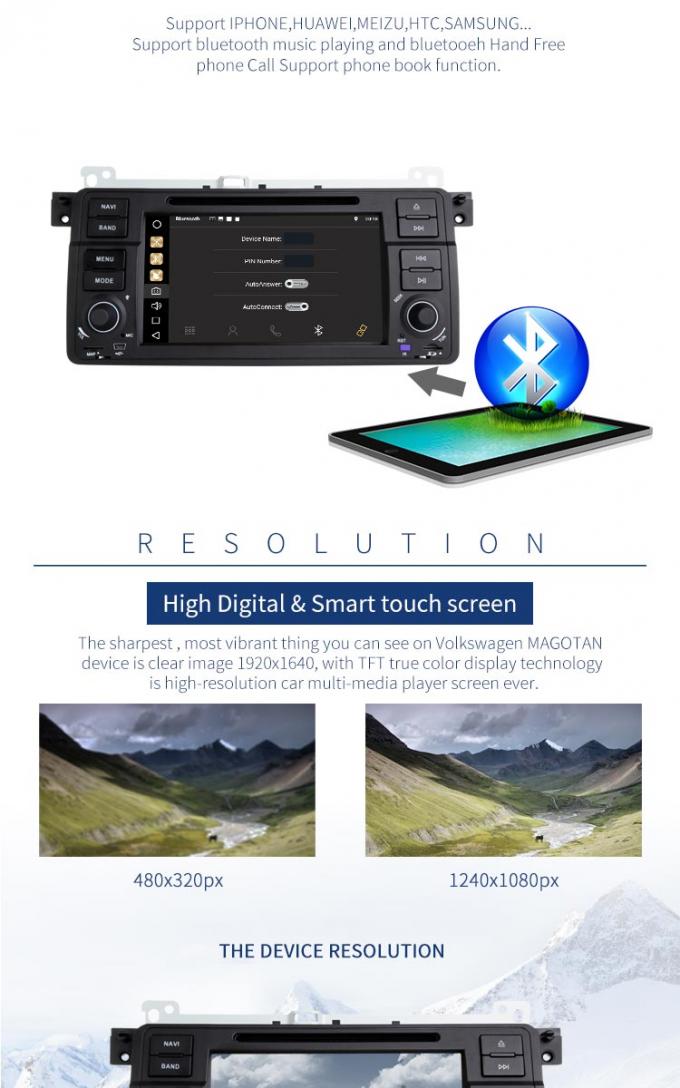 Lettore DVD di Android 8,1 PX6 BMW GPS con il giocatore dell'audio di FM MP4 MP3