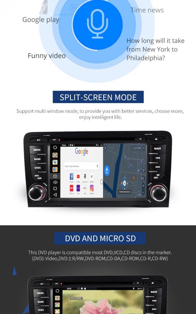 Schermo multi- di tocco HD della fotocamera grande formato di opzione di Audi del lettore DVD posteriore dell'automobile