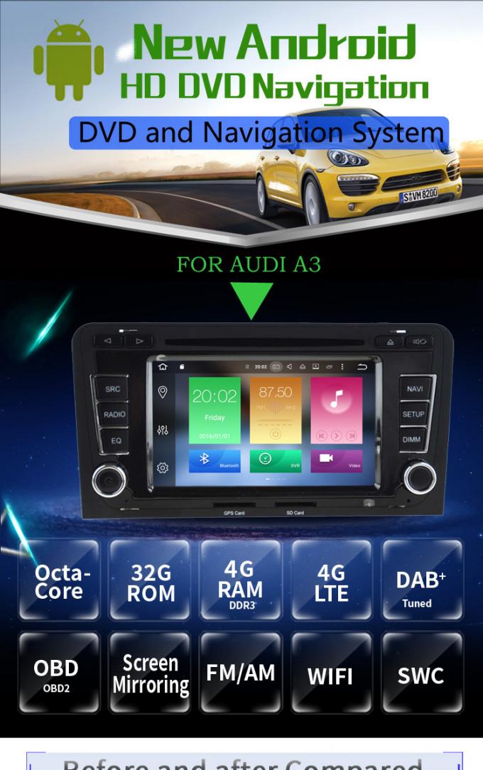 Lettore DVD dell'automobile dei Gps Android Audi del touch screen con Bluetooth Playstore
