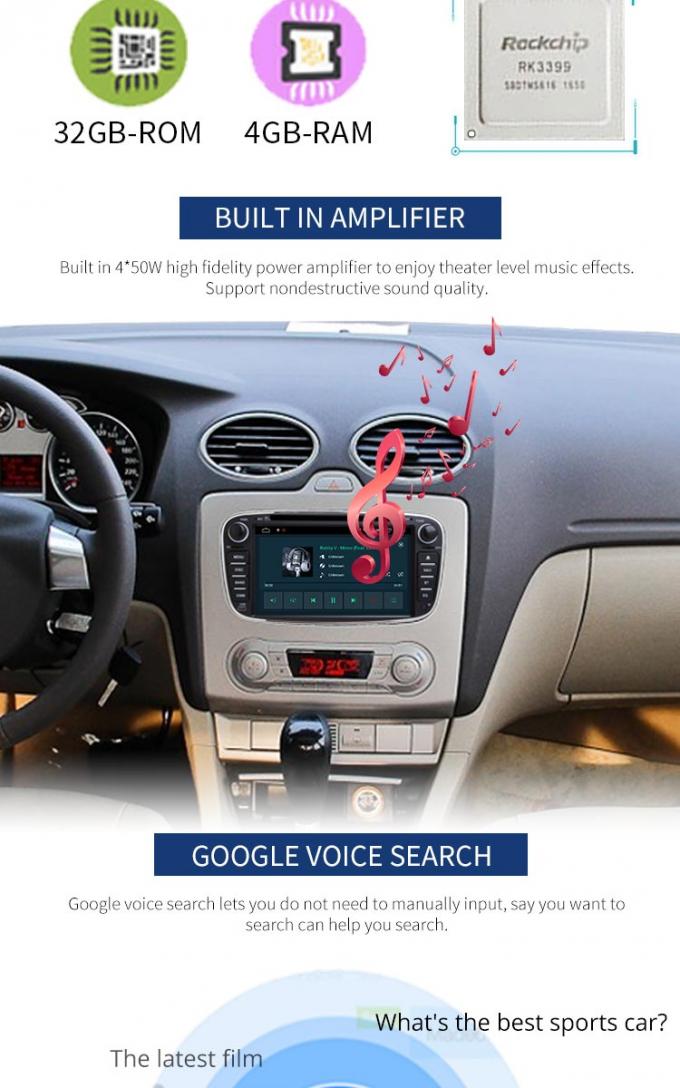 Lettore DVD di spedizione di Android 8,1 Ford con stereotipia della radio di multimedia di navigazione di GPS