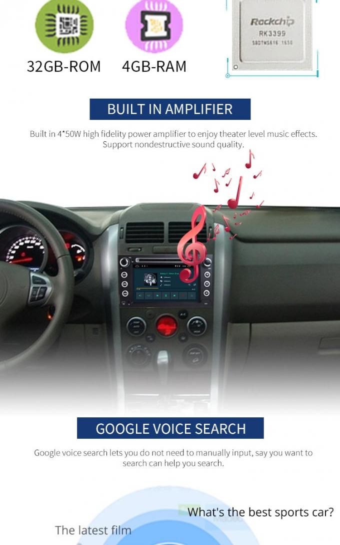 Lettore DVD Bluetooth - il centro permesso a dell'automobile di SUZUKI di navigazione di GPS di PX6 RK3399 Cortex-A72 otto