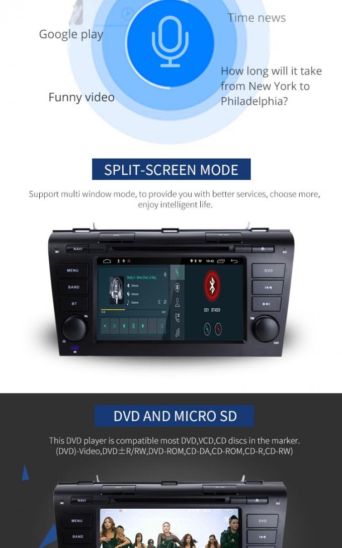 Lettore DVD con lo schermo, lettore DVD dell'automobile di MAZDA 3 dell'auto di Android di collegamento dello specchio