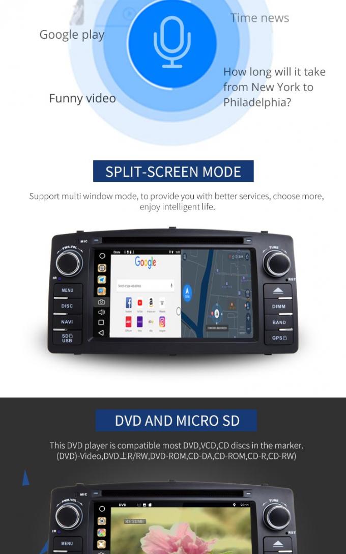 Lingua multi- TV-BOX OBD TPMS del touch screen di Android del lettore DVD a 7 pollici dell'automobile