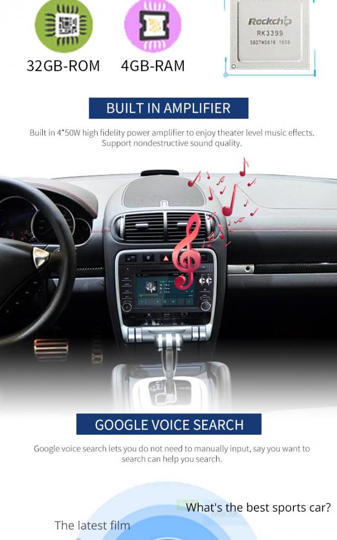 Carta libera della mappa dell'autoradio del touch screen di Android 8,1 Porsche Cayenne Android
