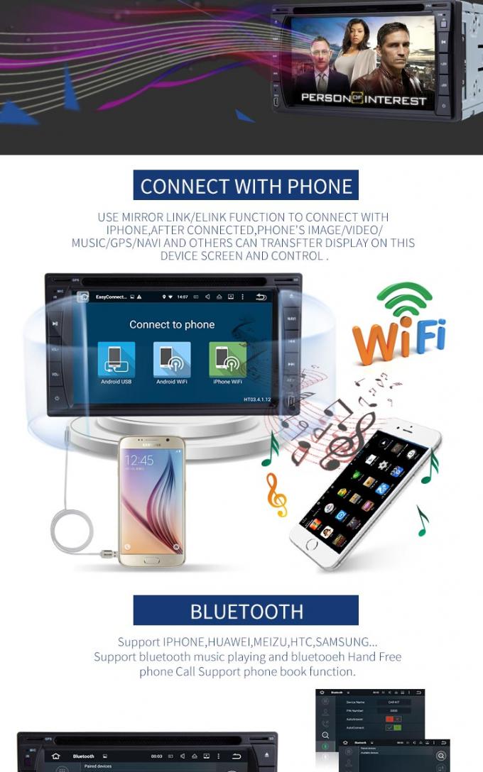Touch screen a 6,2 pollici Android 7,1 in lettore DVD stereo dell'automobile con il porto della carta di deviazione standard