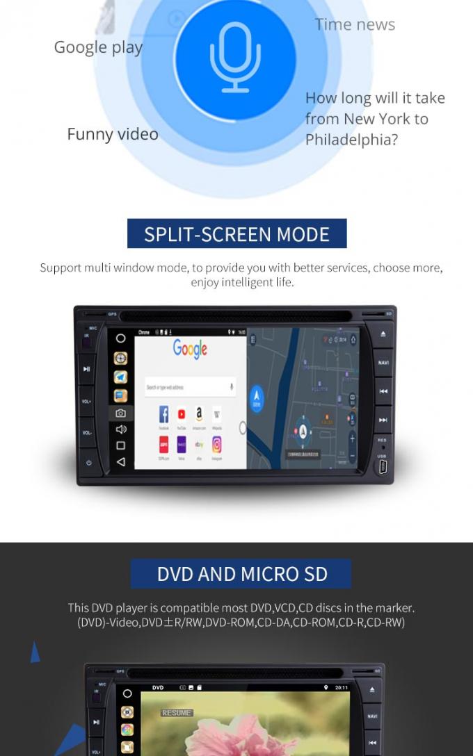 Lettore DVD multipunto di baccano del doppio dello schermo, navigazione dei Gps del lettore DVD dell'automobile di PX6 8core Android