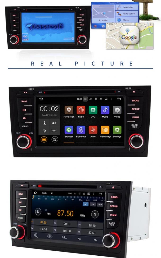 sistema di navigazione di GPS del lettore DVD dell'automobile di 2GB RAM A6 Audi con il collegamento dello specchio della radio di deviazione standard USB