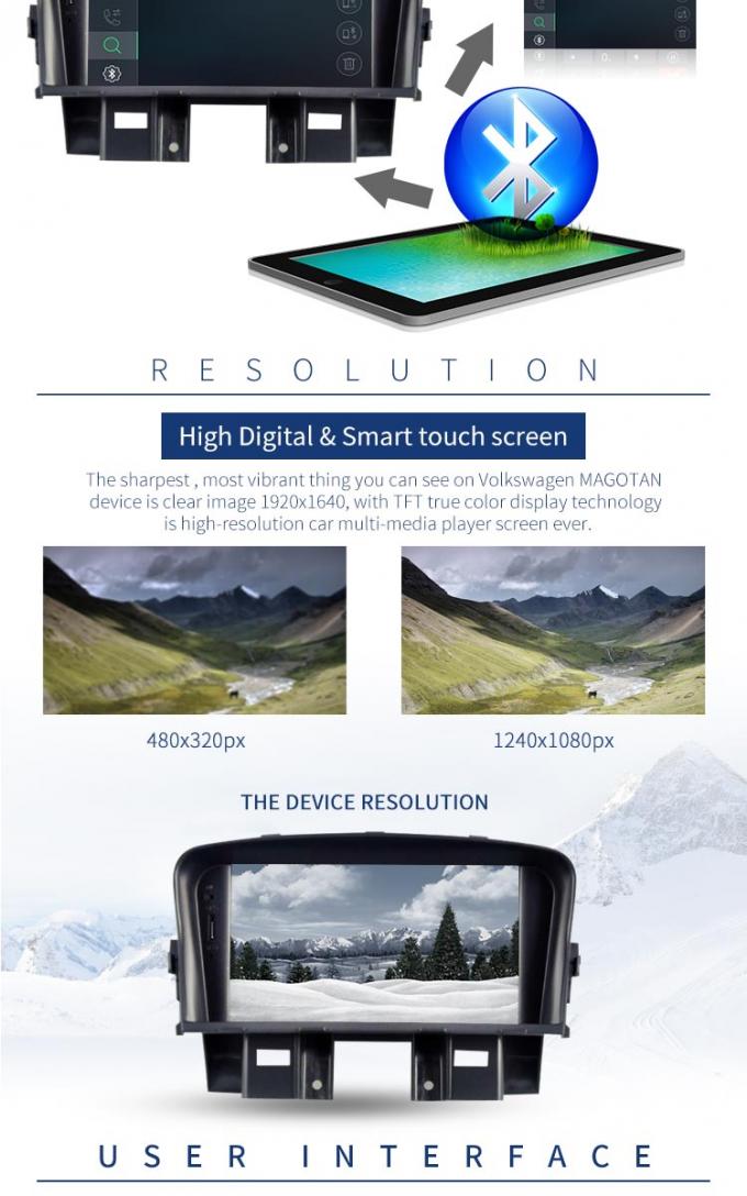 Lettore DVD dell'automobile di Android 7,1 Chevrolet con stereotipia adatta dell'OEM della scatola di GPS BT TV del monitor
