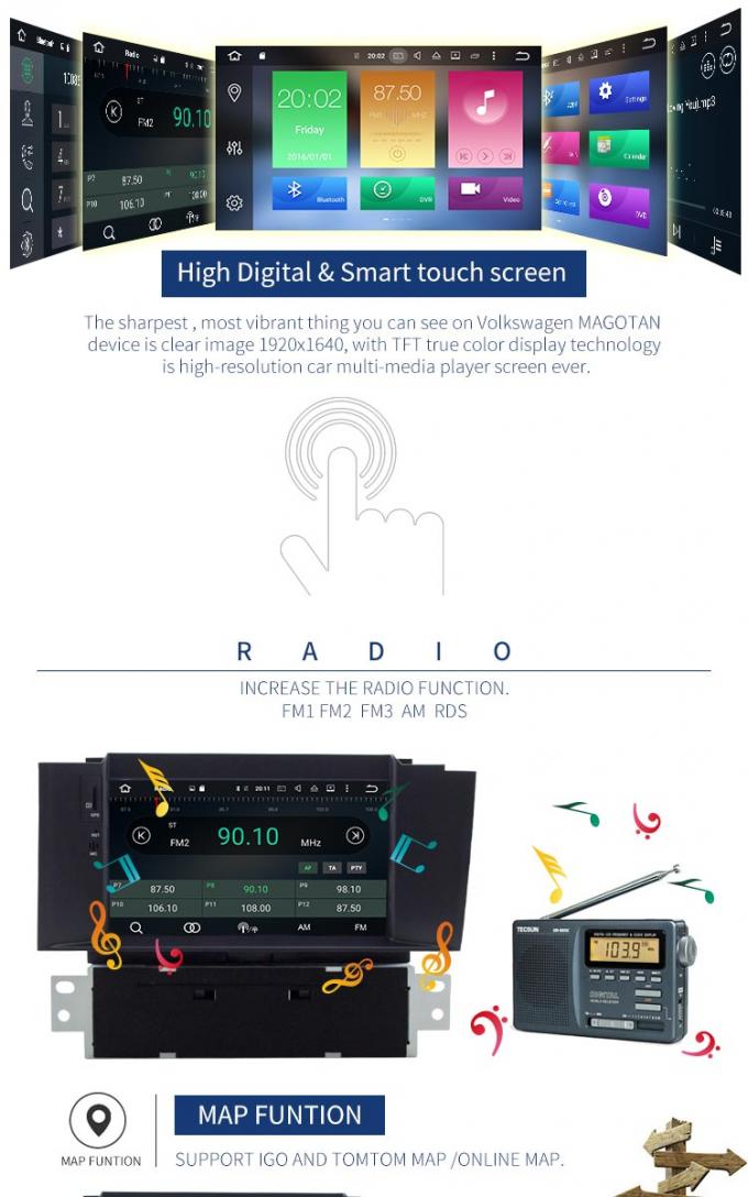 Radio stereo di FM del giocatore della doppia di baccano automobile di Android 8,0 Citroen per Citroen C4L