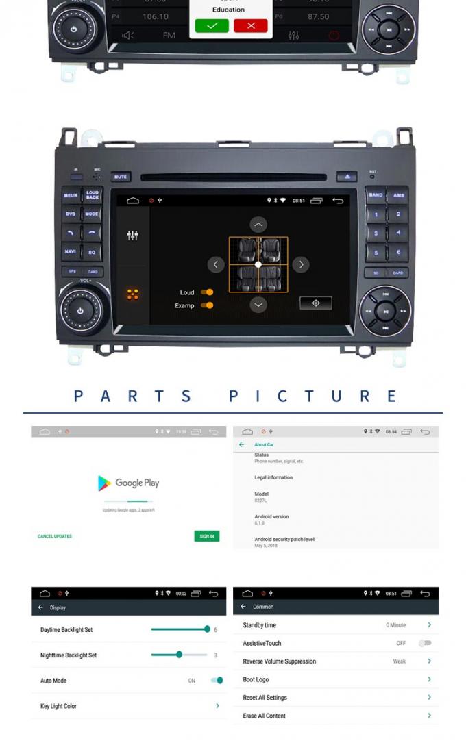 Macchina fotografica incorporata IPS 1024*600 della parte posteriore del lettore DVD del benz di GPS Mercedes per W245