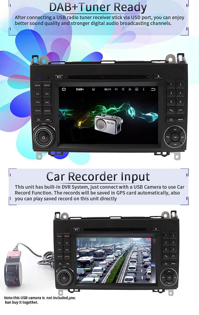 Lettore DVD del benz di Android 8,0 Mercedes con la macchina fotografica BT AUS. della parte posteriore di Canbus