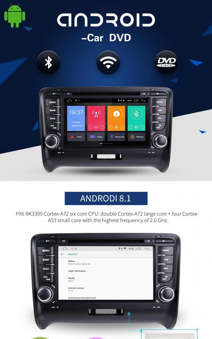 Lettore DVD di Android 8.1system Audi, navigazione dei Gps del lettore DVD dell'automobile di Ublox 6 Android
