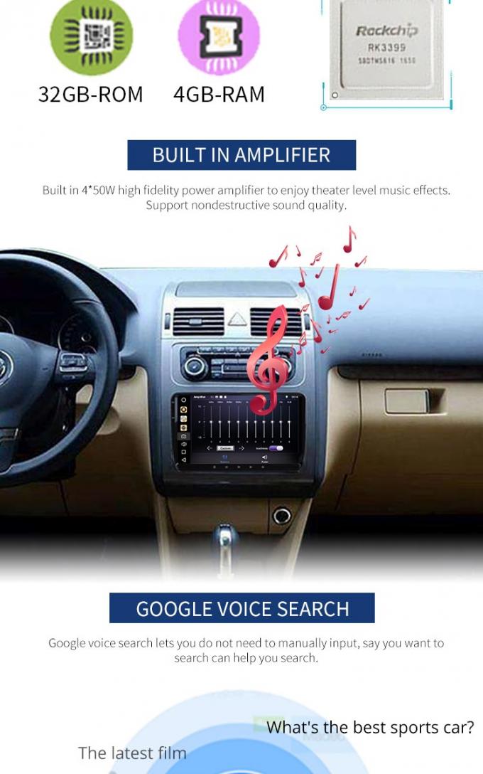 Lettore DVD dell'automobile di Android 8,1 per la mappa di GPS 3G WIFI USB della radio di Volkswagen Canbus