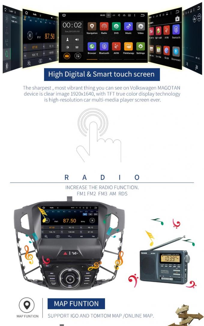 LIMANDA a 8 pollici Bluetooth stereo del lettore DVD RDS dell'automobile di Ford del touch screen - permesso a